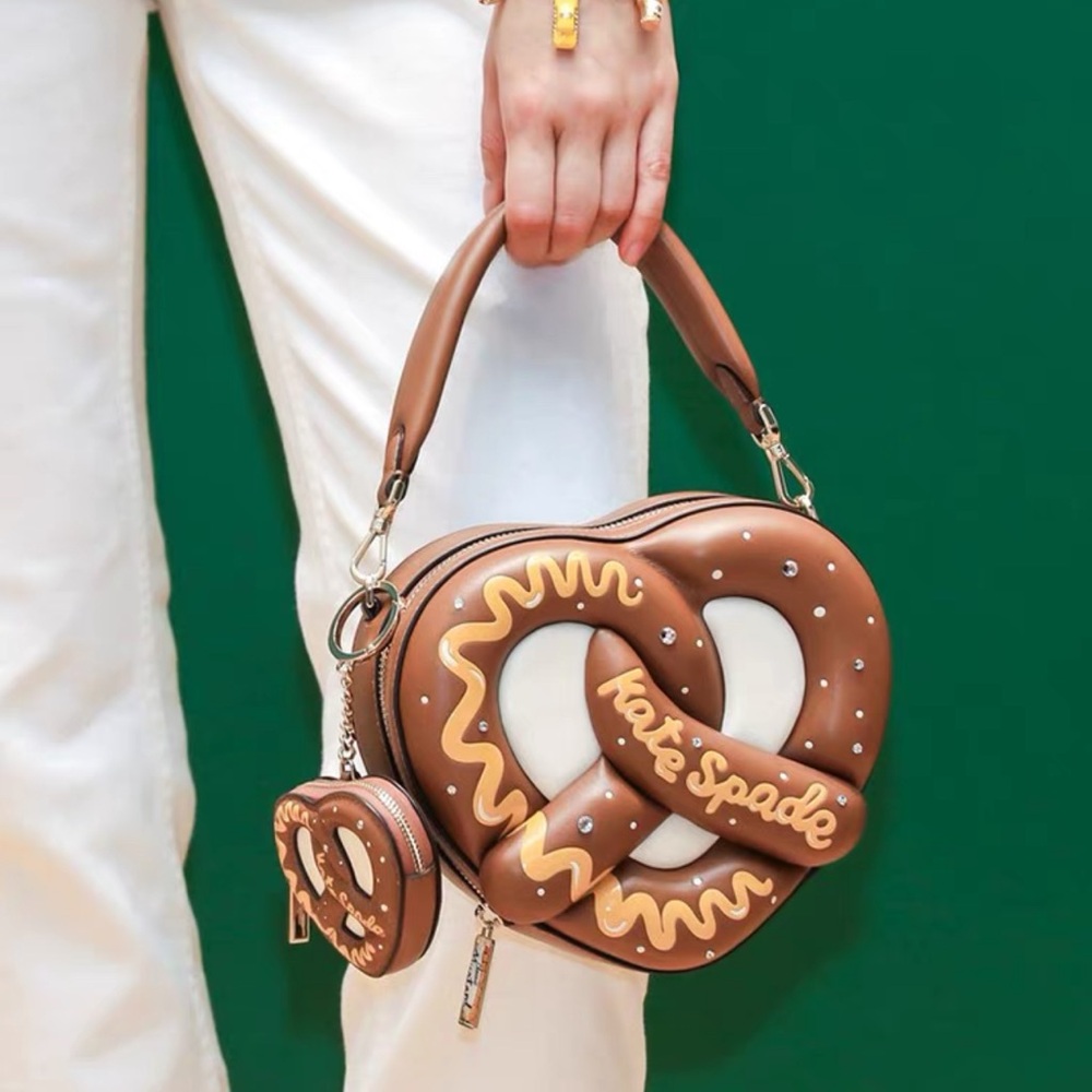 Brown Leather Crossbody Bag Kate spade NYC 3D Pretzel Crossbody - Picture 4 of 8